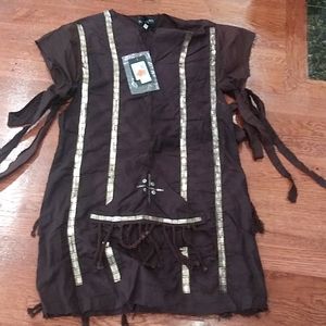 Patrizia Pepe Firenze brown top with embroidery